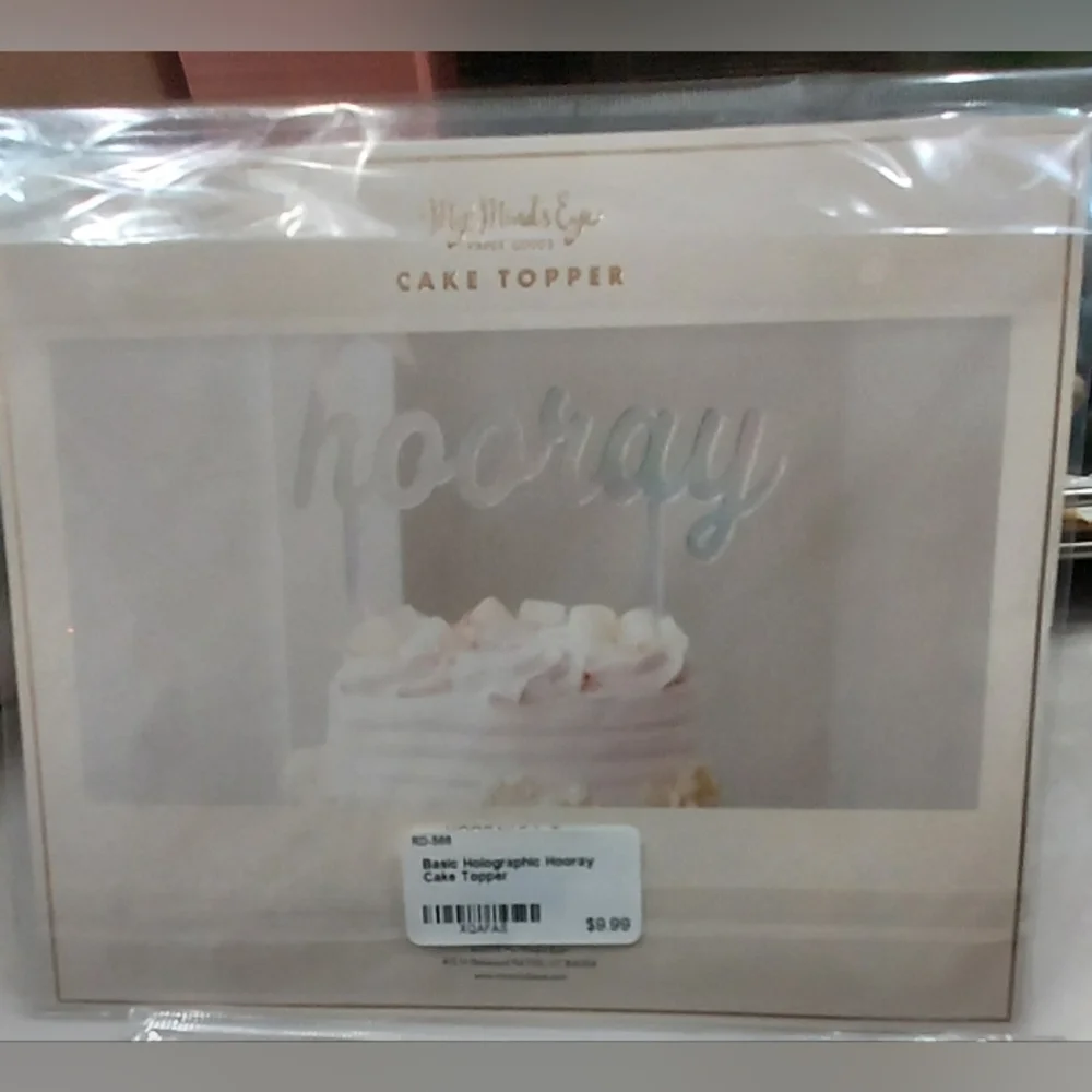 Hooray Cake Topper - Iridescent